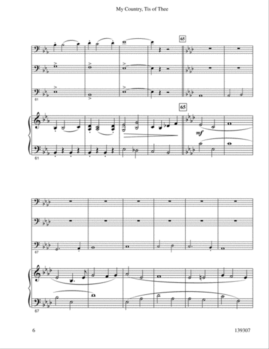 My County Tis Of Thee My County Tis Of Thee Brass Trio scores gallery preview page 7