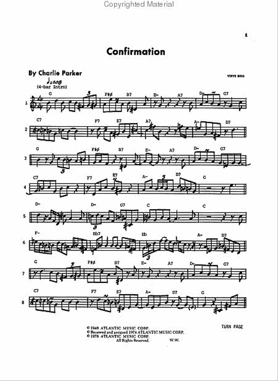 Charlie Parker – Omnibook B-Flat Instrument scores gallery preview page 2