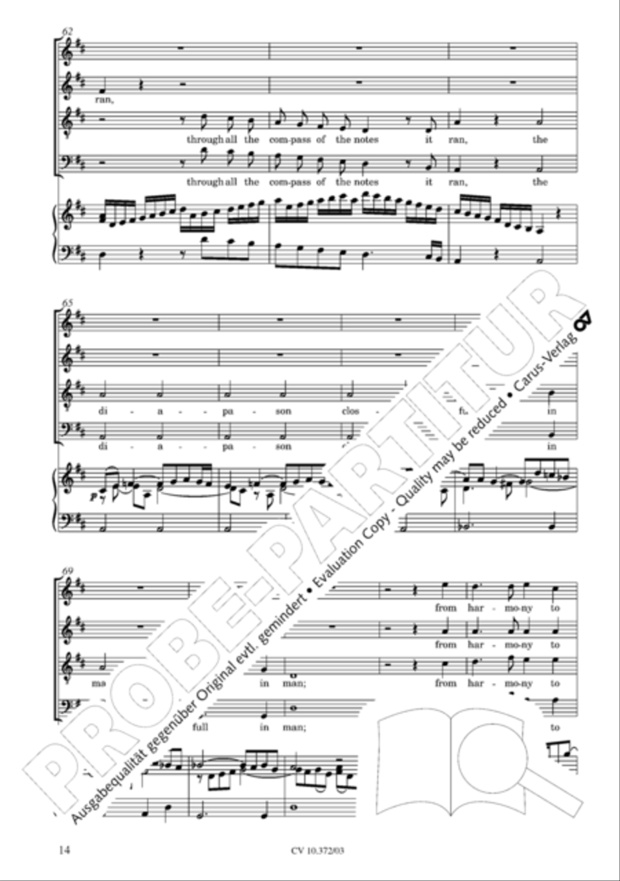 Ode for St. Cecilias Day 4-Part scores gallery preview page 15