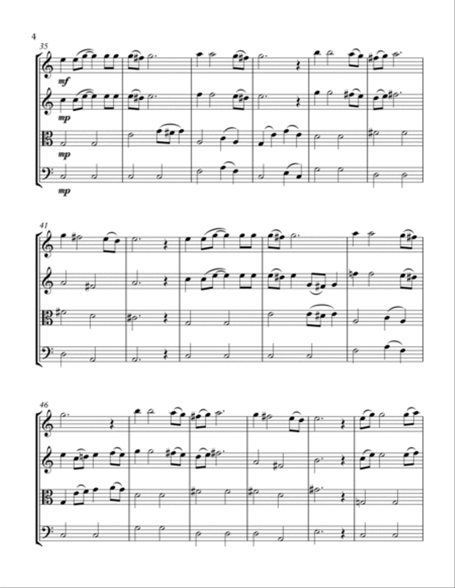 Tomar Holo Shuru String Quartet scores gallery preview page 4