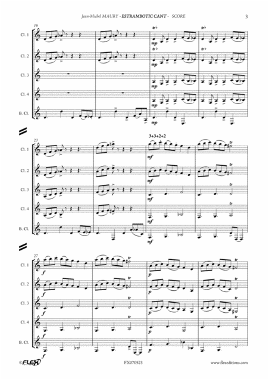 Estrambotic Cant Clarinet Quintet scores gallery preview page 4
