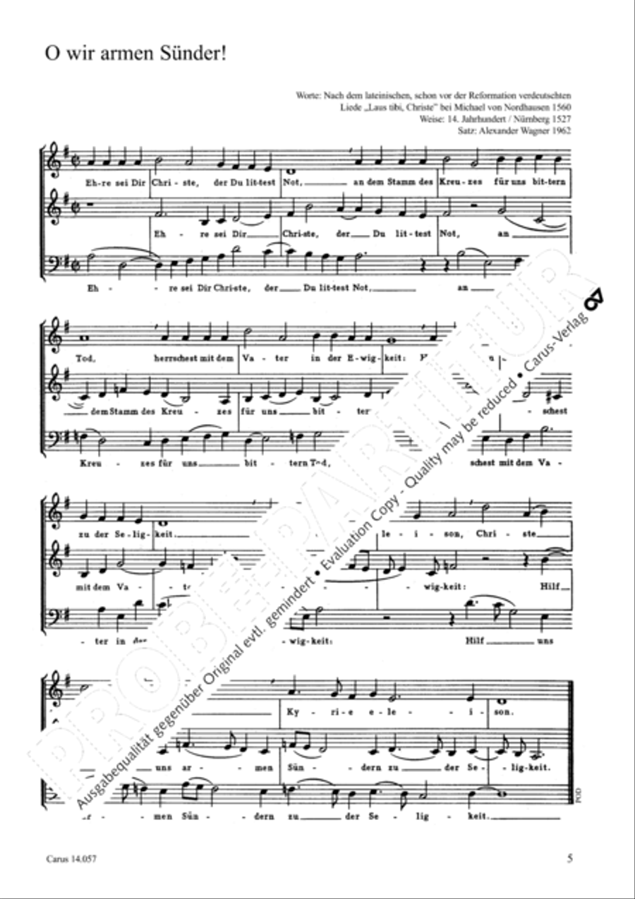 Kukuck; Wagner: O wir armen Sunder Score scores gallery preview page 4