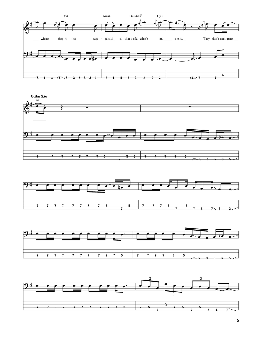 Rats Guitar Tablature scores gallery preview page 5