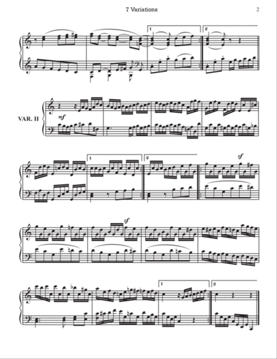 7 VARIATIONS on GOD SAVE THE KING WoO 78 by BEETHOVEN - PIANO SOLO Piano Solo scores gallery preview page 5
