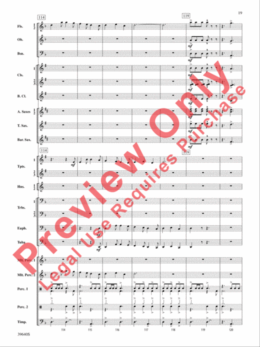 Ancient Carol Variants Concert Band scores gallery preview page 20