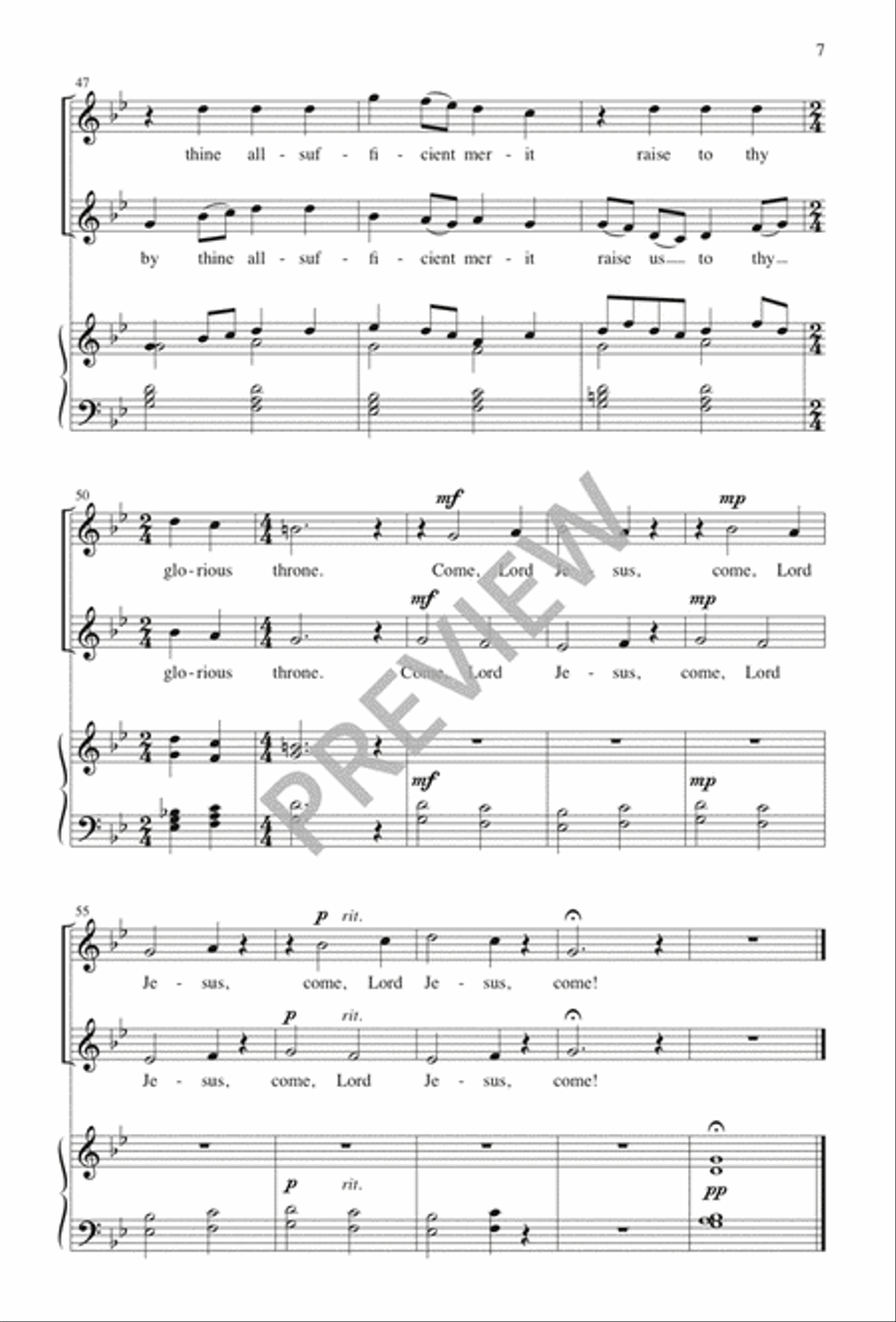 Come, Thou Long-Expected Jesus 2-Part scores gallery preview page 7