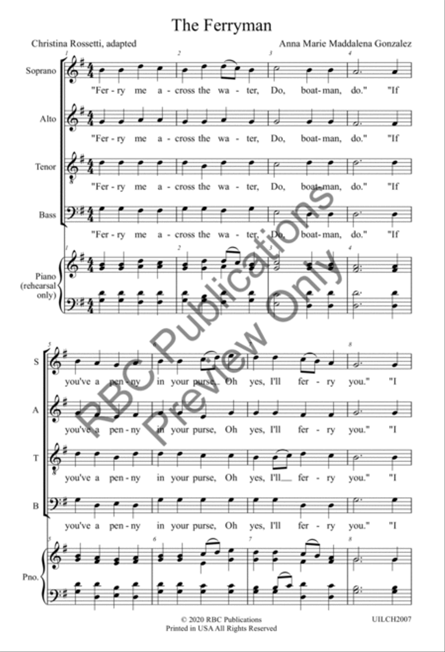 The Ferryman (SATB) 4-Part scores gallery preview page 3