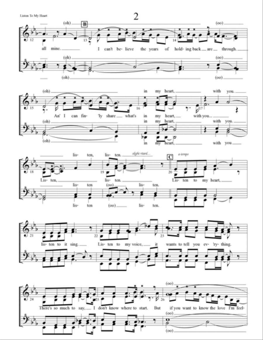 Listen To My Heart SSAA scores gallery preview page 2