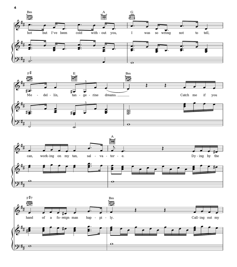 Salvatore Piano, Vocal, Guitar scores gallery preview page 4