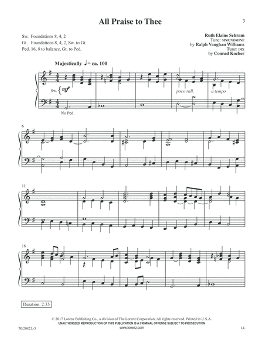 Prayludes of Praise (Digital Delivery) Organ scores gallery preview page 3