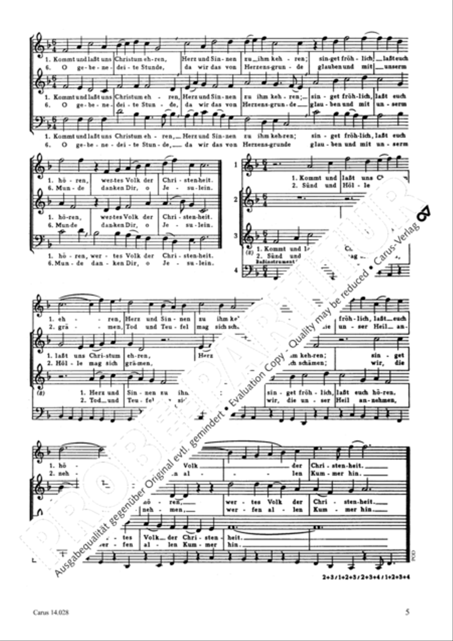 Kukuck: Ich steh an deiner Krippen hier; Linke: Kommt und lasst uns Christum Score scores gallery preview page 4