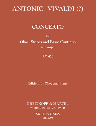 Book cover for Concerto in F major RV Anh. 152 (olim RV 458)
