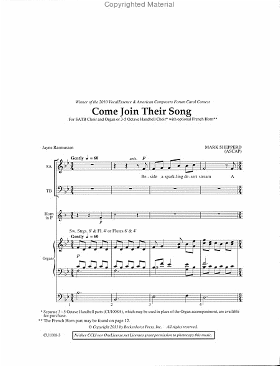 Come Join Their Song 4-Part scores gallery preview page 2