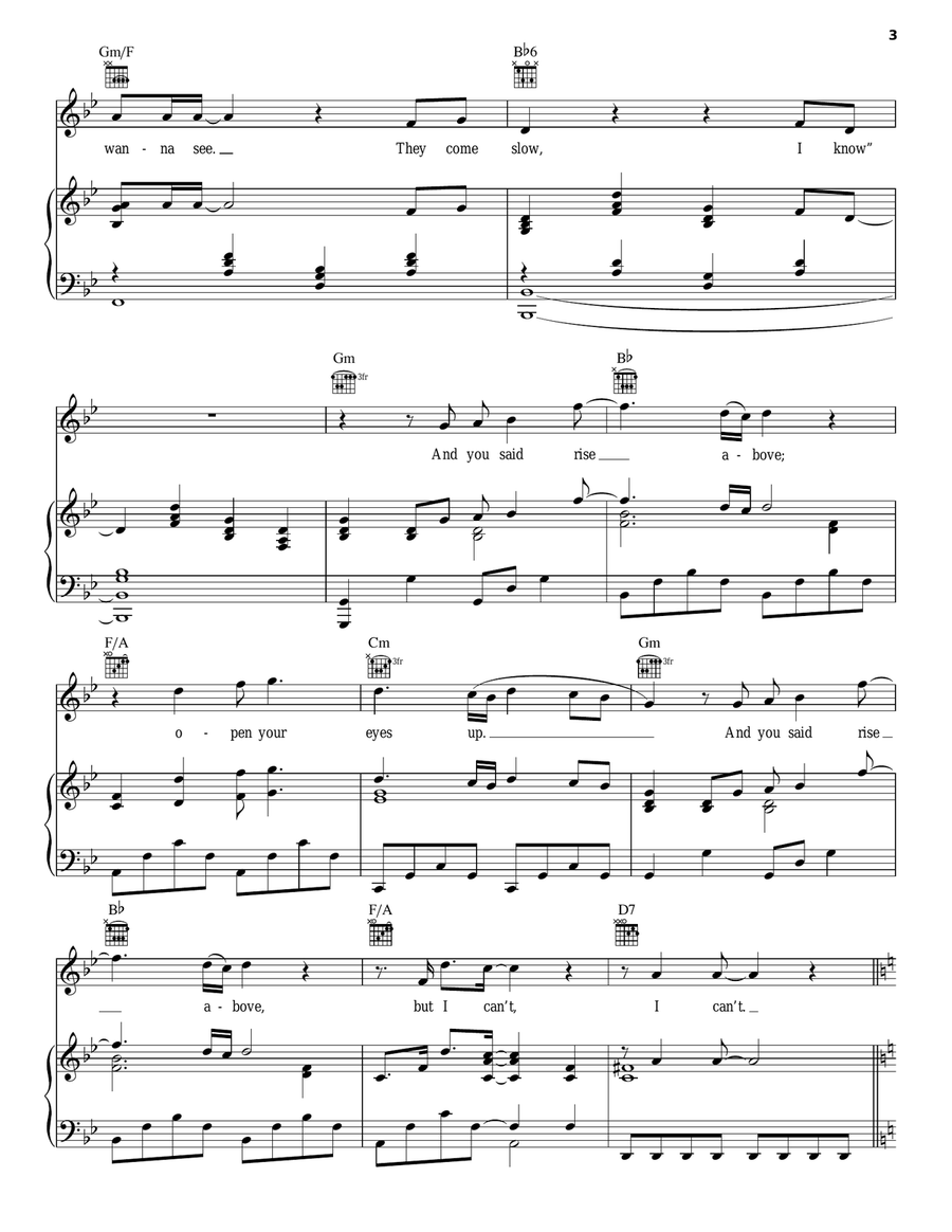 Rise Above 2 Piano, Vocal, Guitar scores gallery preview page 3