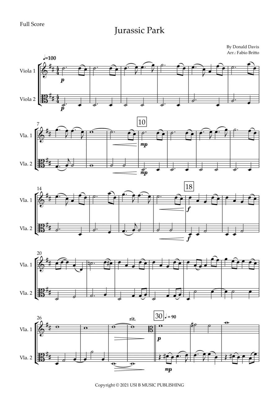 Jurassic Park Iii Jurassic Park Iii String Duet scores gallery preview page 1