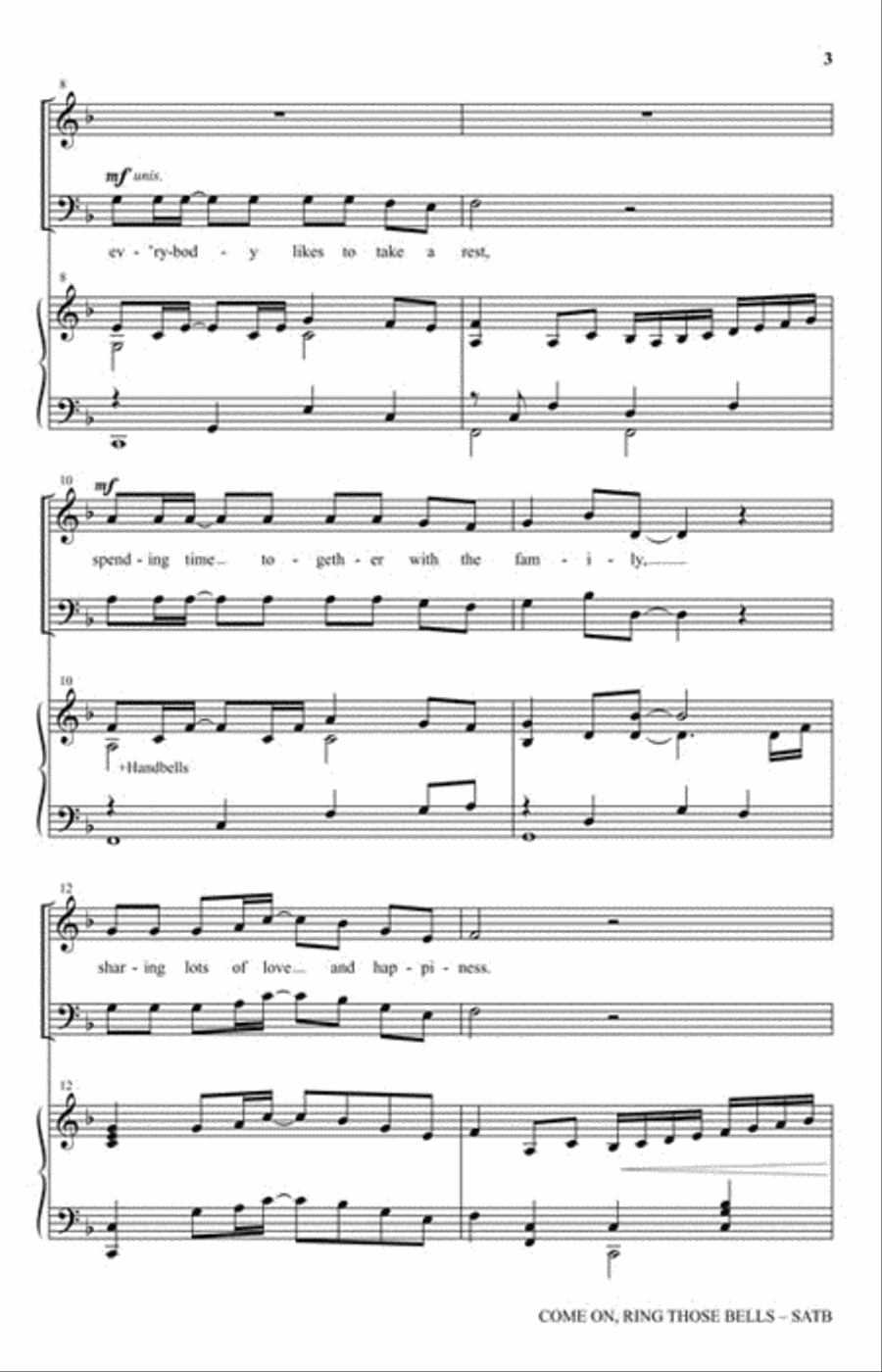Come On, Ring Those Bells 4-Part scores gallery preview page 3