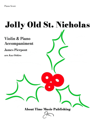 Jolly Old St. Nicholas for Violin and Piano Accompaniment (Easy, Key of G)