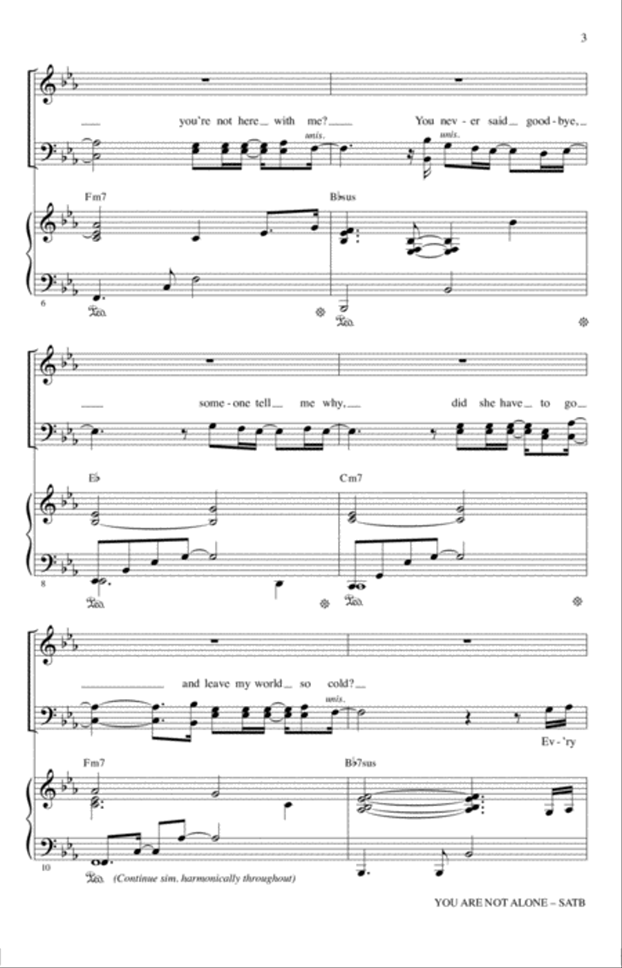 You Are Not Alone 4-Part scores gallery preview page 2