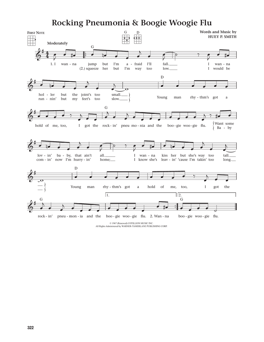Rocking Pneumonia & Boogie Woogie Flu (from The Daily Ukulele) (arr. Jim Beloff) Ukulele scores gallery preview page 1