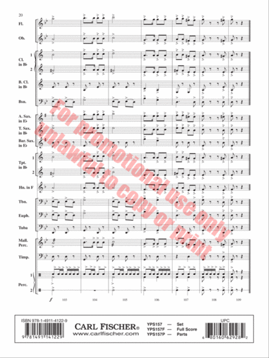 The Red Cape Concert Band scores gallery preview page 21