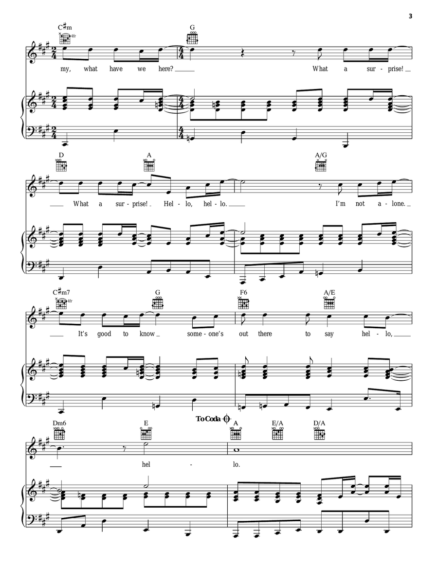 Hello Hello Piano, Vocal, Guitar scores gallery preview page 3