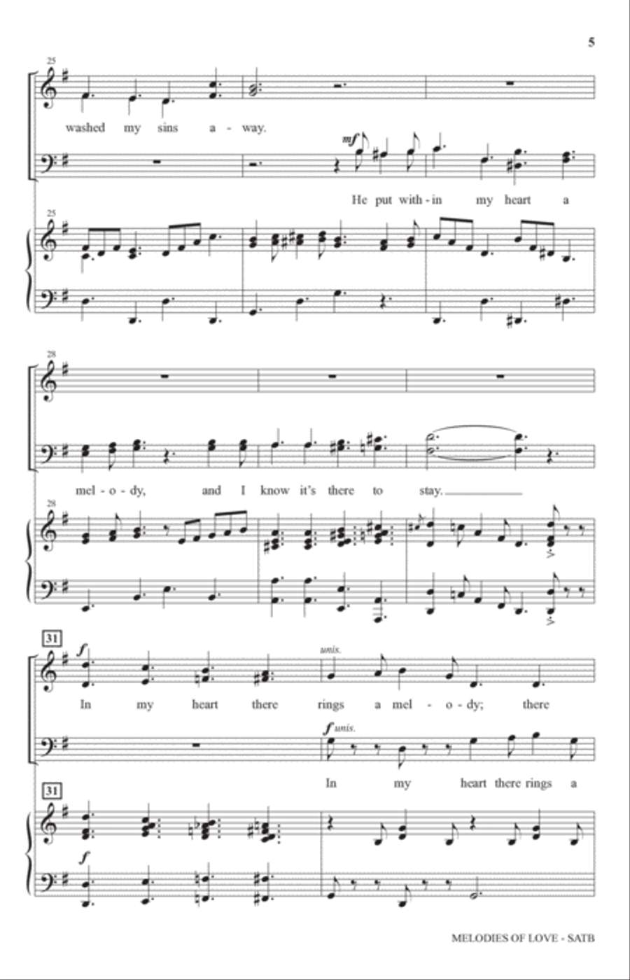 Melodies Of Love Melodies Of Love 4-Part scores gallery preview page 4