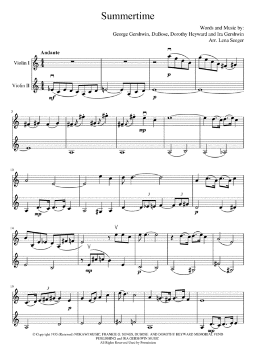 Summertime Summertime String Duet scores gallery preview page 2