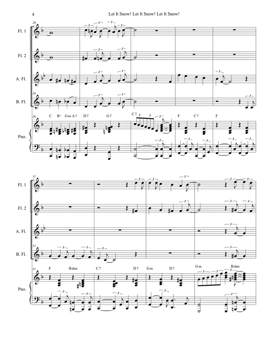 Let It Snow! Let It Snow! Let It Snow! Woodwind Ensemble scores gallery preview page 4