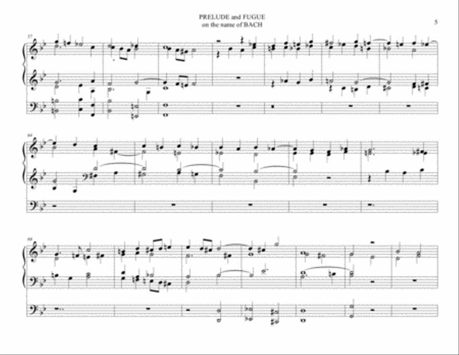 PRELUDE and FUGUE on the name of BACH - C.H. Rinck - For Organ 3 staff Organ Solo scores gallery preview page 5