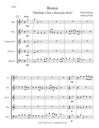 Boston (Early American Christmas Carol) for Woodwind Quintet