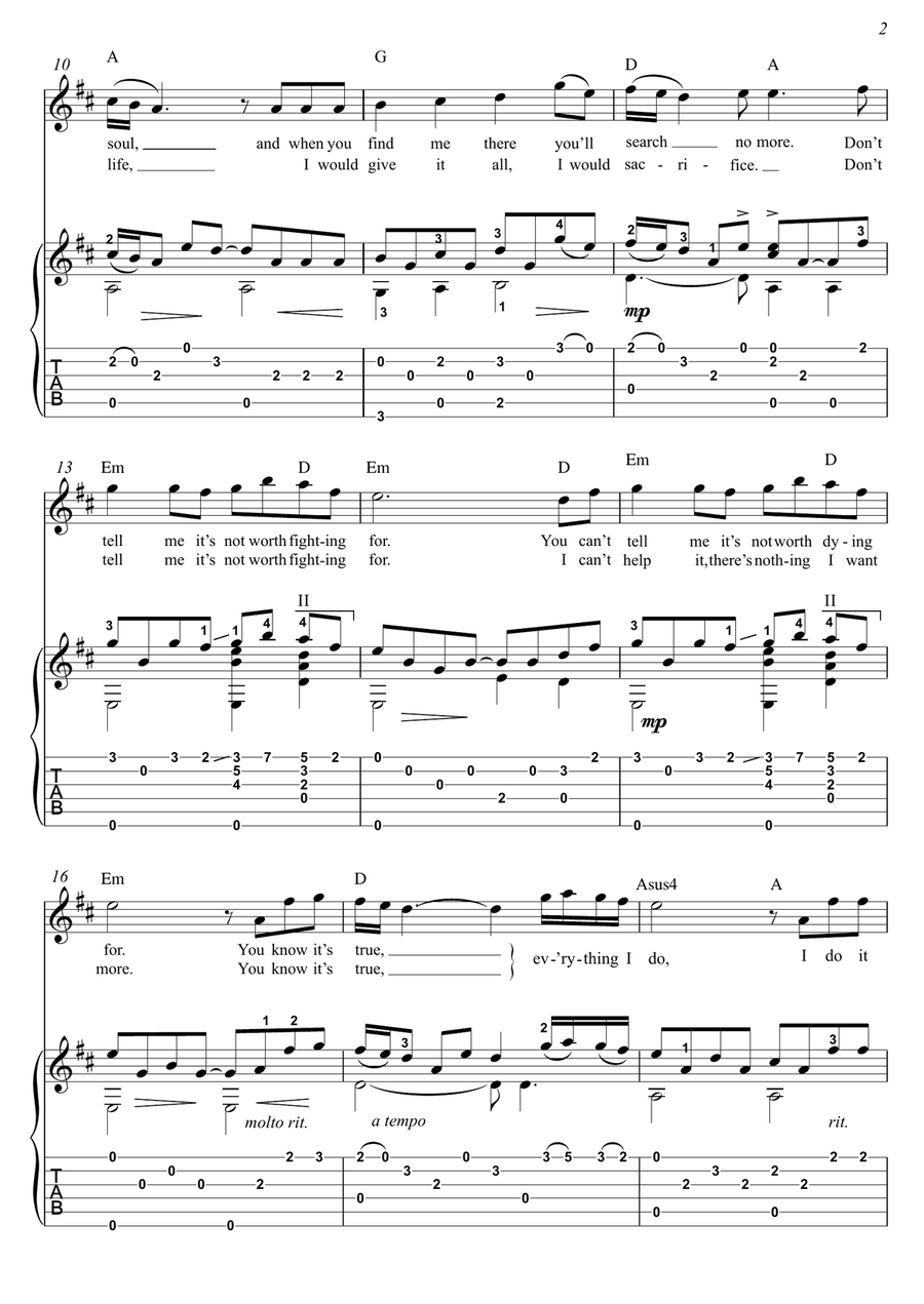 (Everything I Do) I Do It For You Acoustic Guitar scores gallery preview page 2