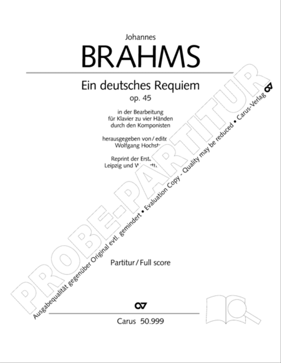 Ein Deutsches Requiem (German Requiem) Piano Duet scores gallery preview page 2