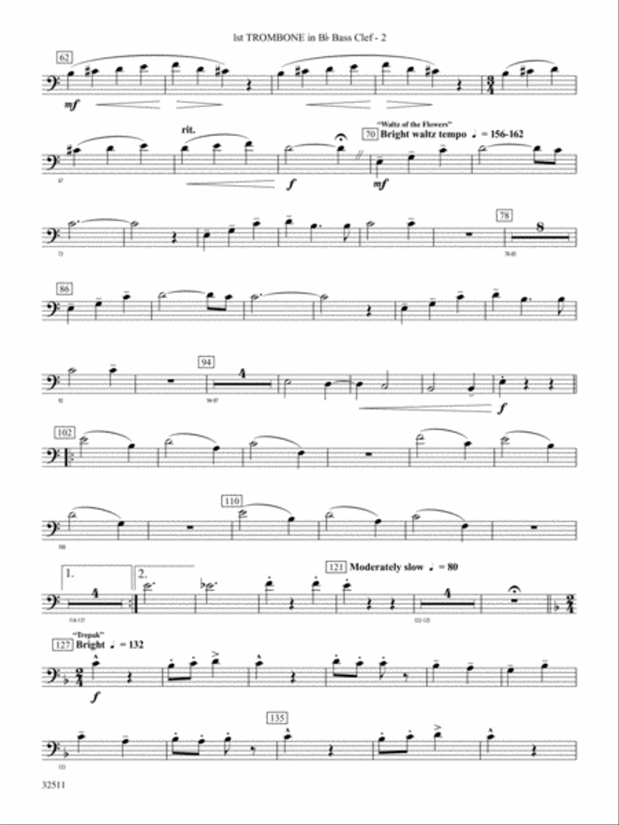 Scenes from The Nutcracker: (World Part) 1st B-flat Trombone B.C. Concert Band scores gallery preview page 2