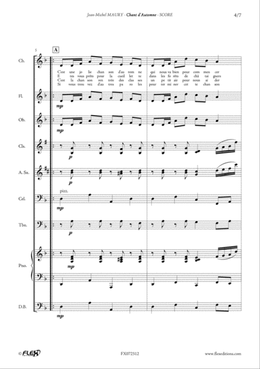 Chant d'Automne Children's Choir scores gallery preview page 4