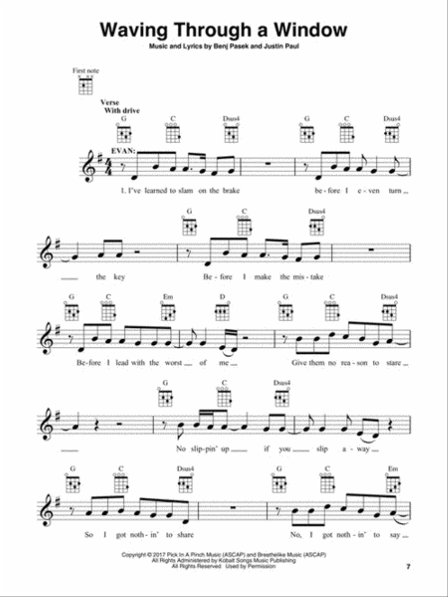 Dear Evan Hansen Ukulele scores gallery preview page 4