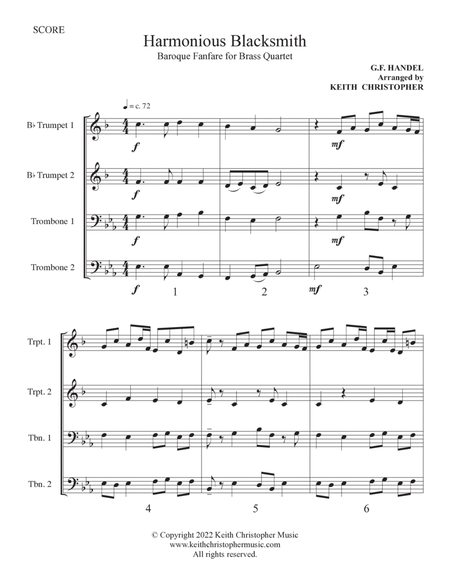 Harmonious Blacksmith (A Baroque Fanfare for Brass Quartet) image number null