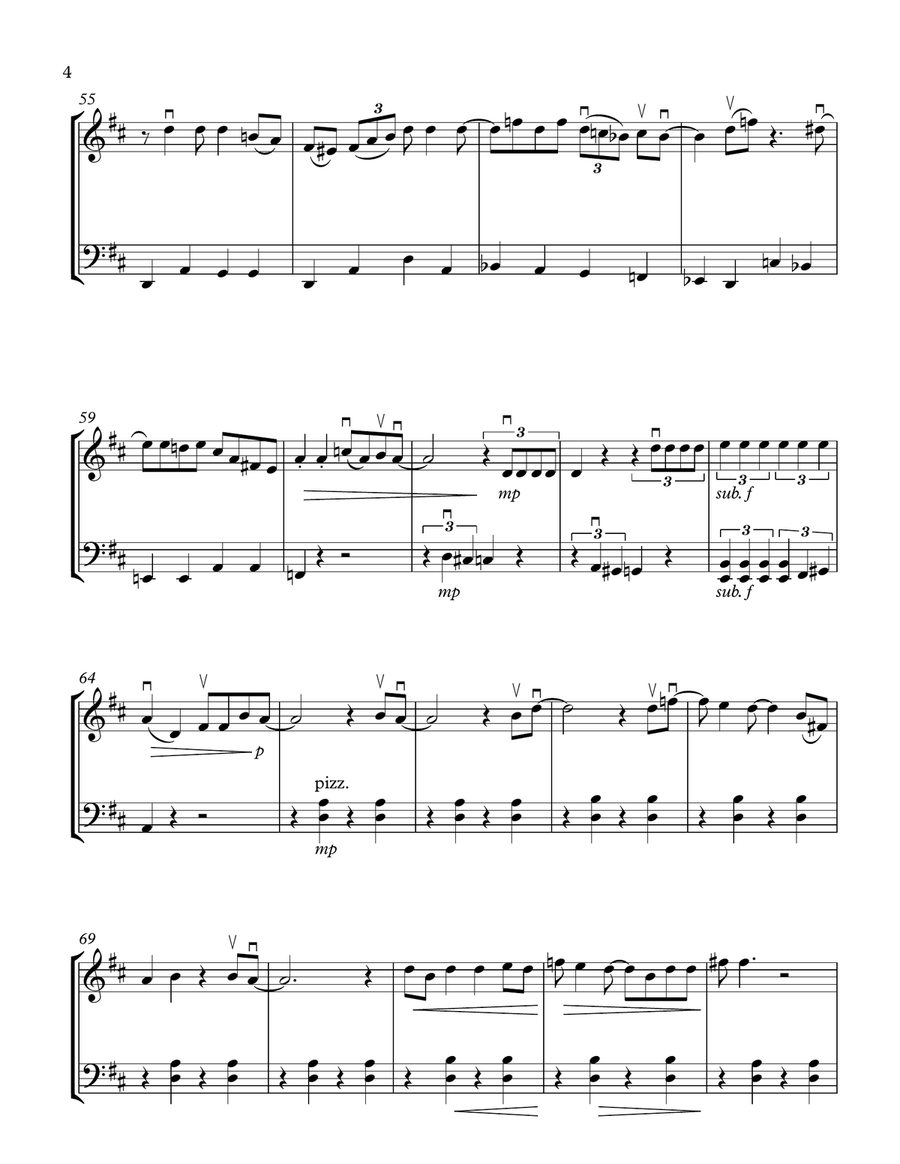 Crazy Little Thing Called Love String Duet scores gallery preview page 4