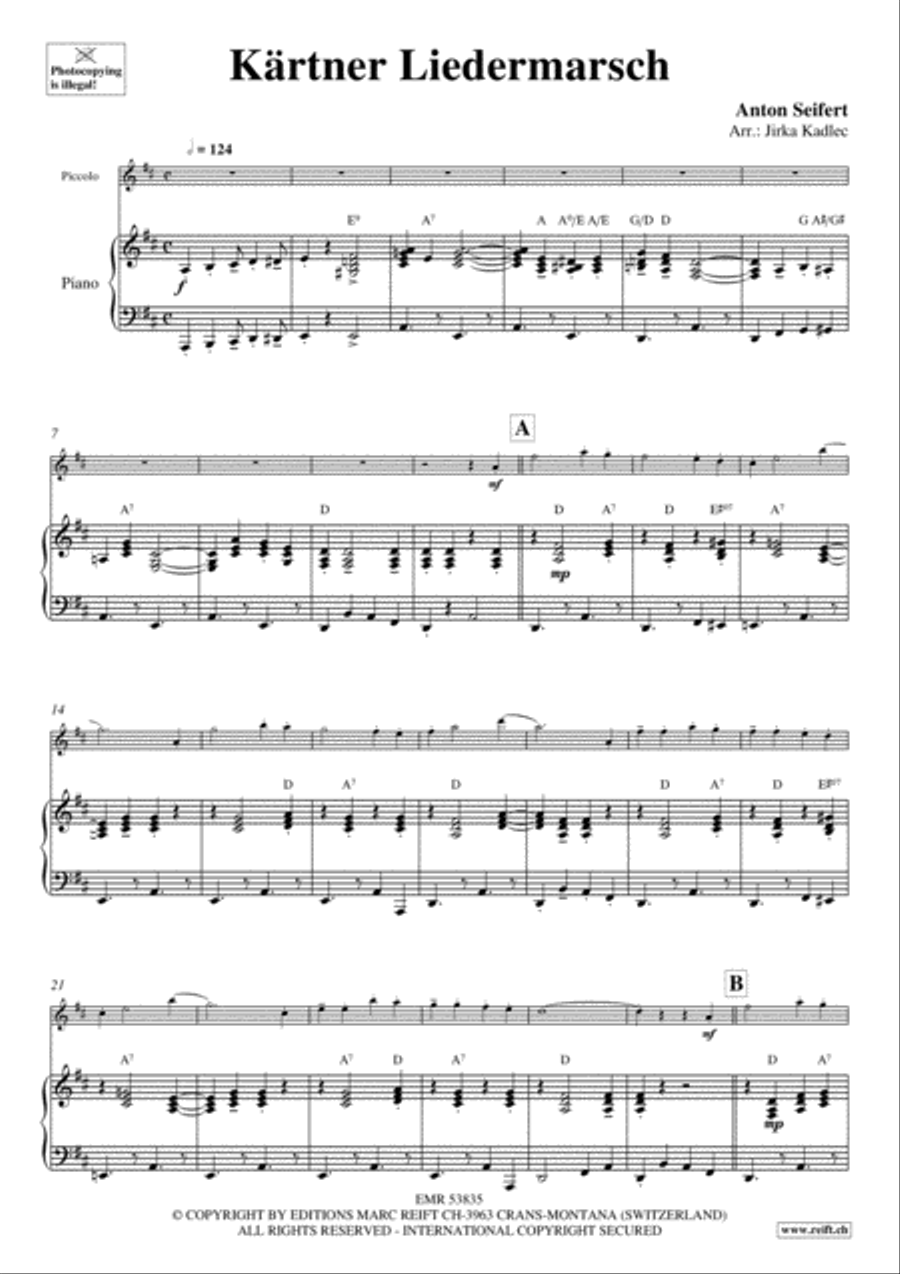 Karntner Liedermarsch Piccolo scores gallery preview page 4