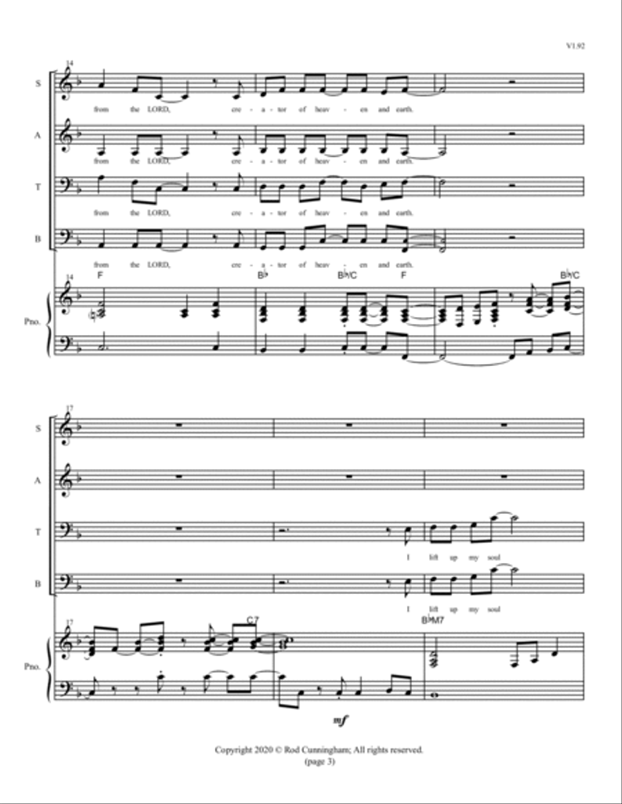 I Lift My Eyes 4-Part scores gallery preview page 3