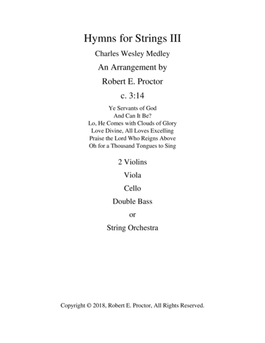 Hymns for Strings III - Charles Wesley image number null