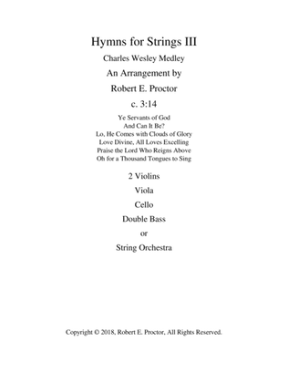 Book cover for Hymns for Strings III - Charles Wesley
