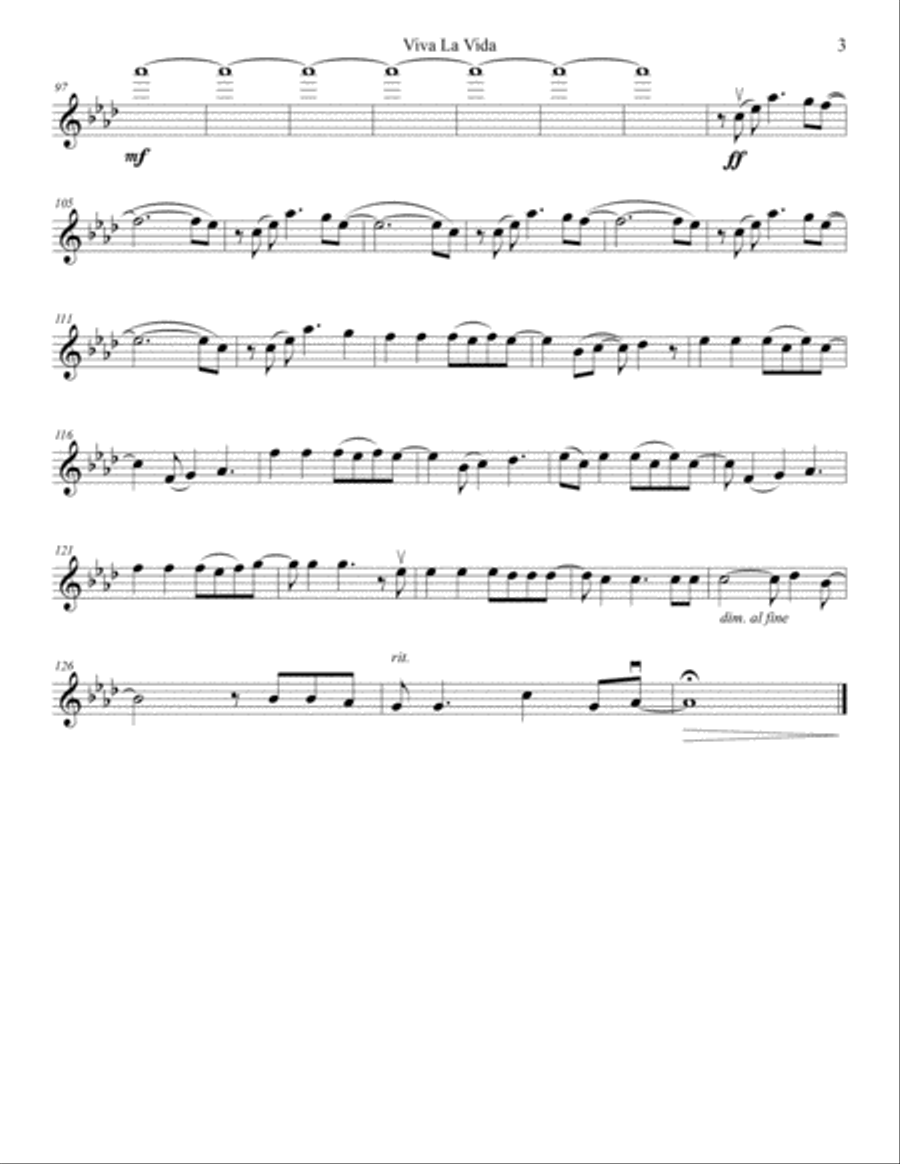Viva La Vida Viva La Vida String Quartet scores gallery preview page 3