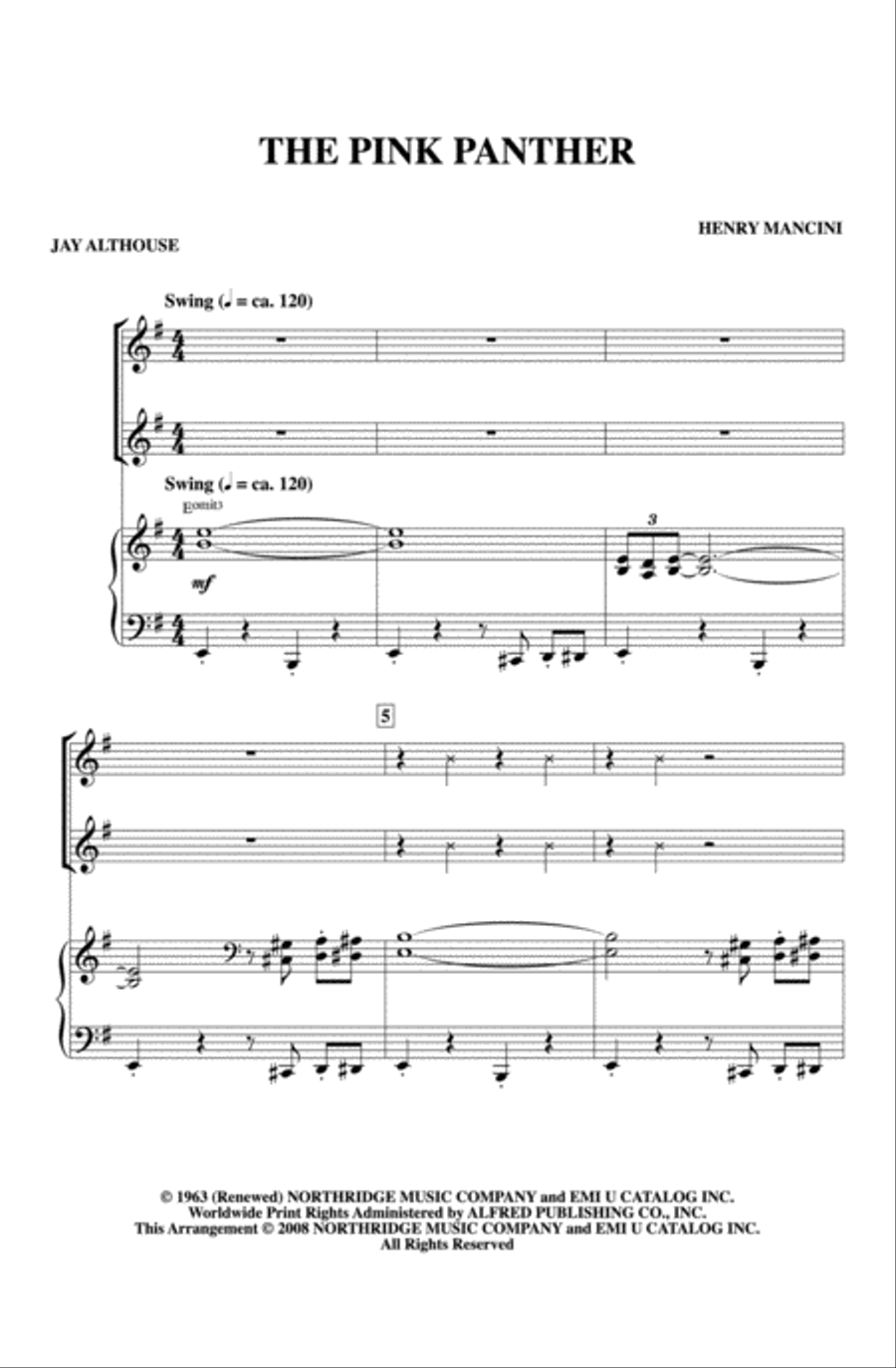The Pink Panther The Pink Panther 2-Part scores gallery preview page 2