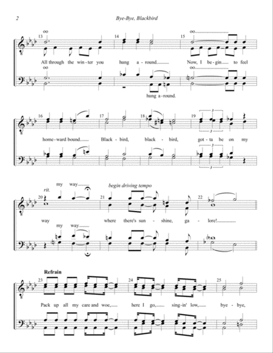 Bye Bye Blackbird TTBB scores gallery preview page 2