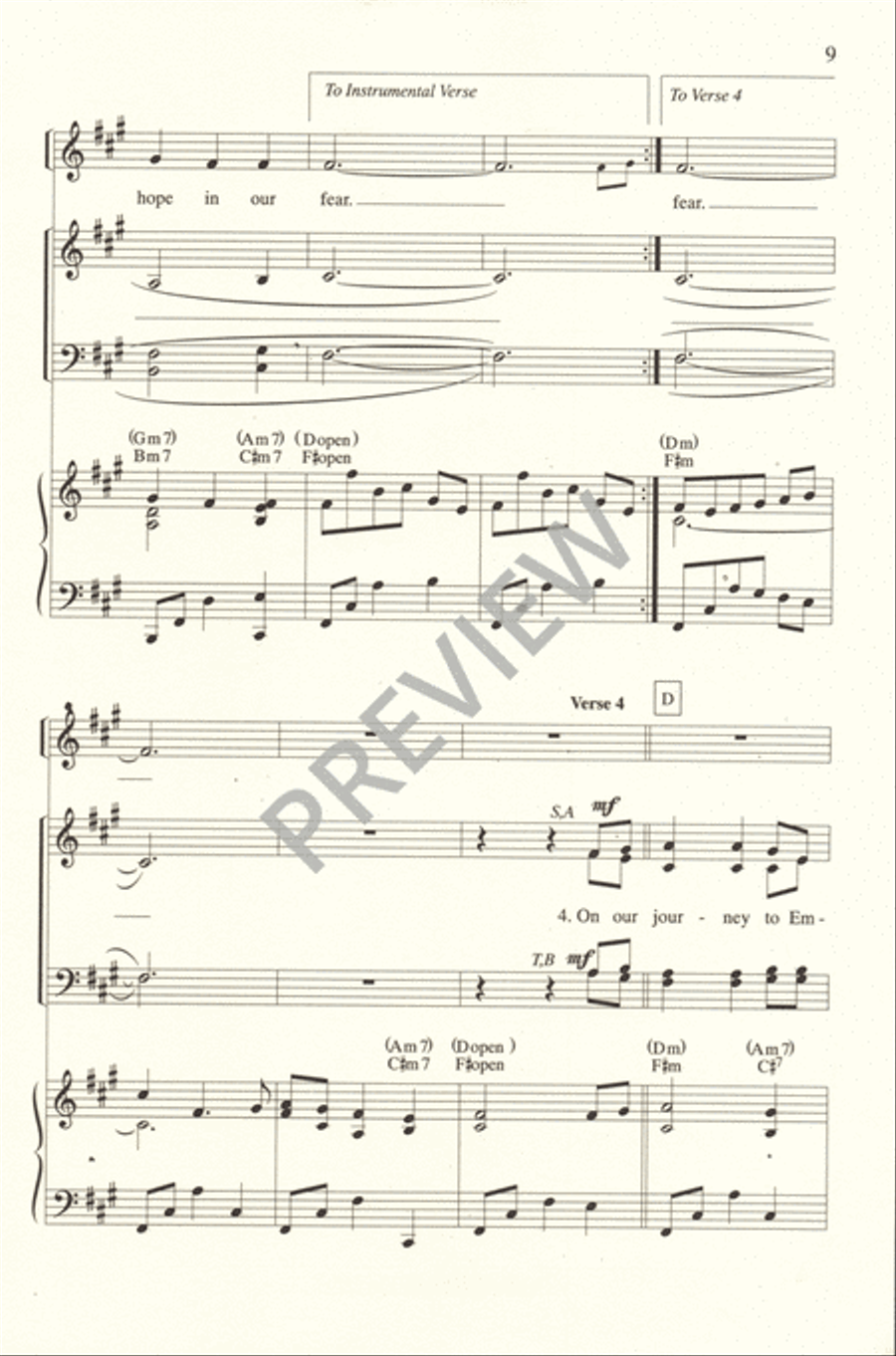 On the Journey to Emmaus 4-Part scores gallery preview page 9