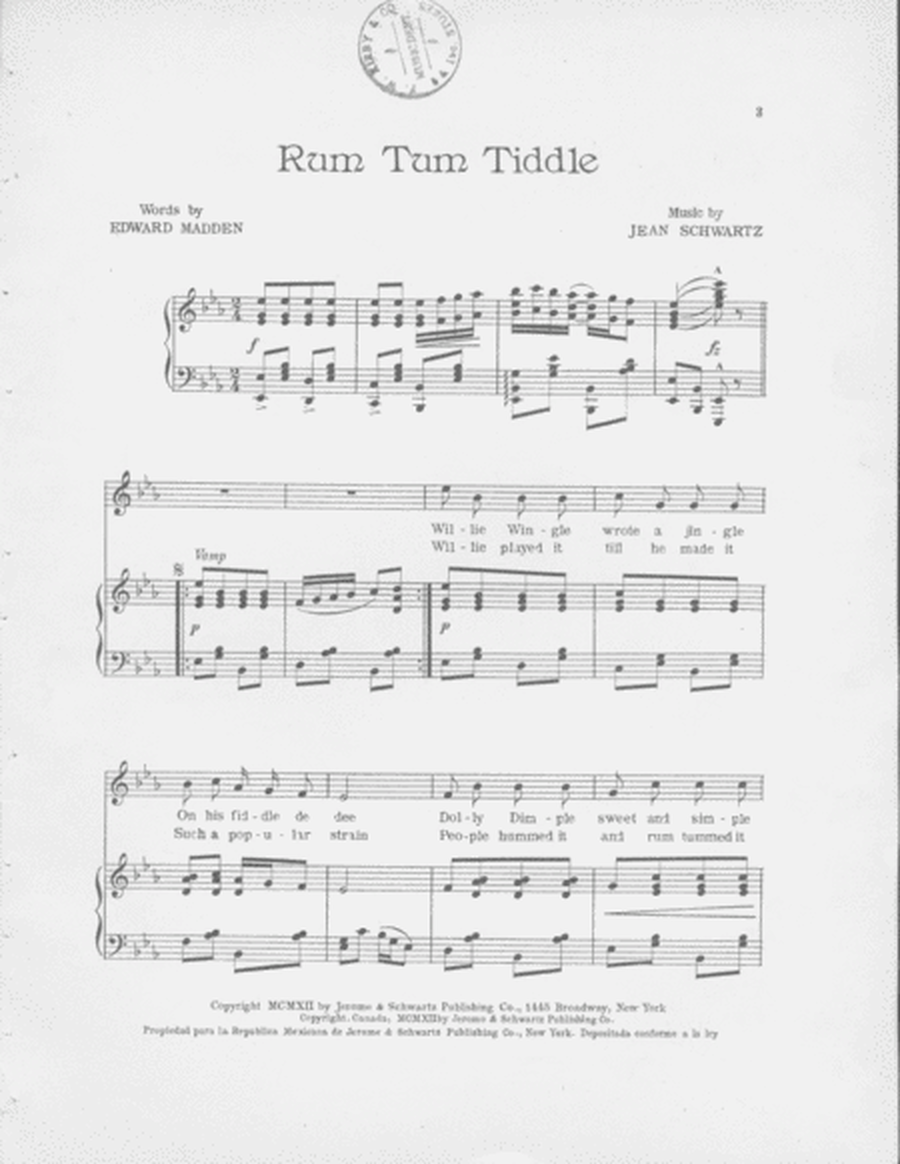 Rum Tum Tiddle. Song