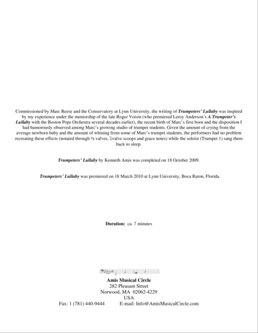Trumpeters' Lullaby Brass Quintet scores gallery preview page 2