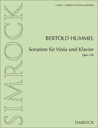 Book cover for Sonatina for viola and piano