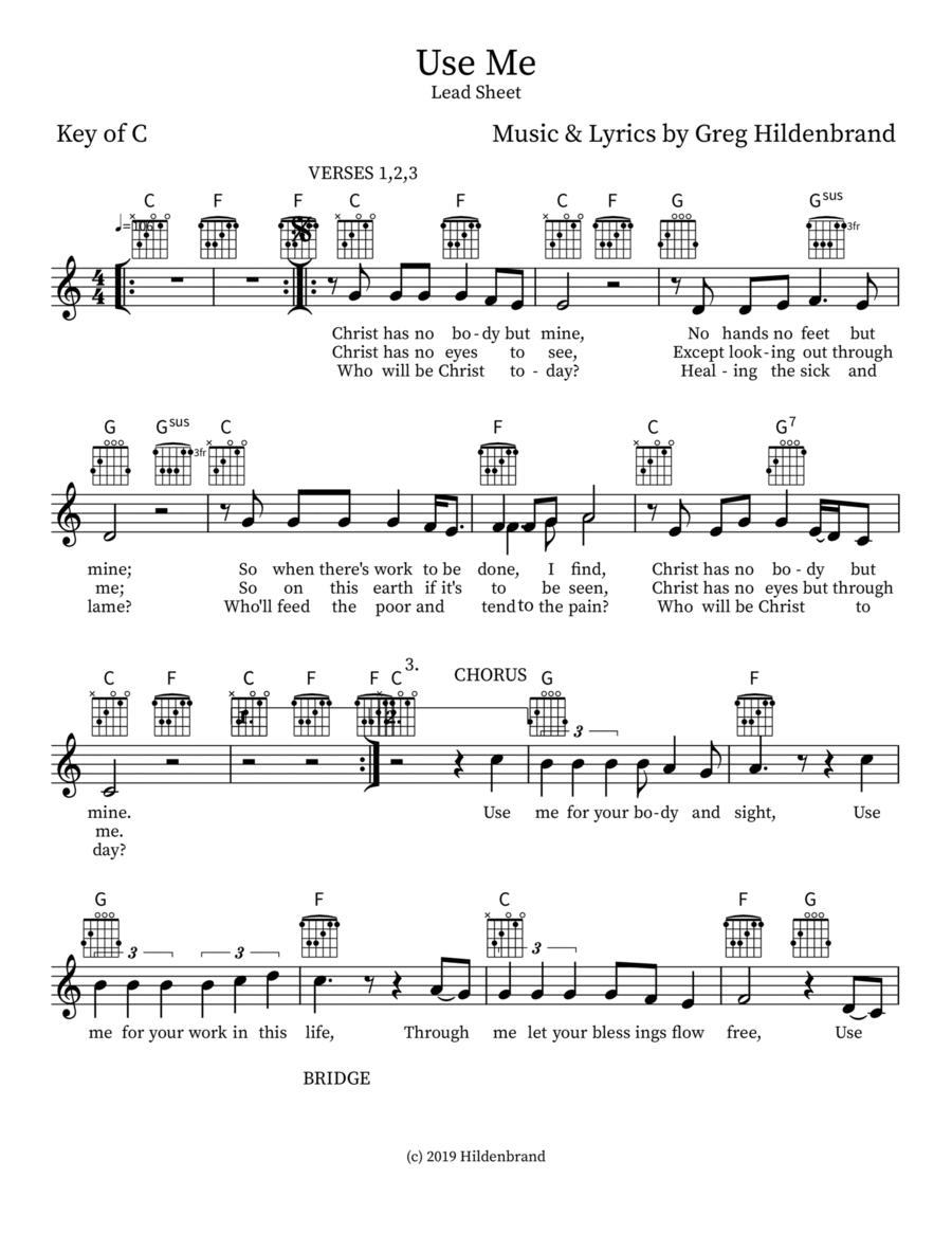 Use Me Use Me Piano scores gallery preview page 1