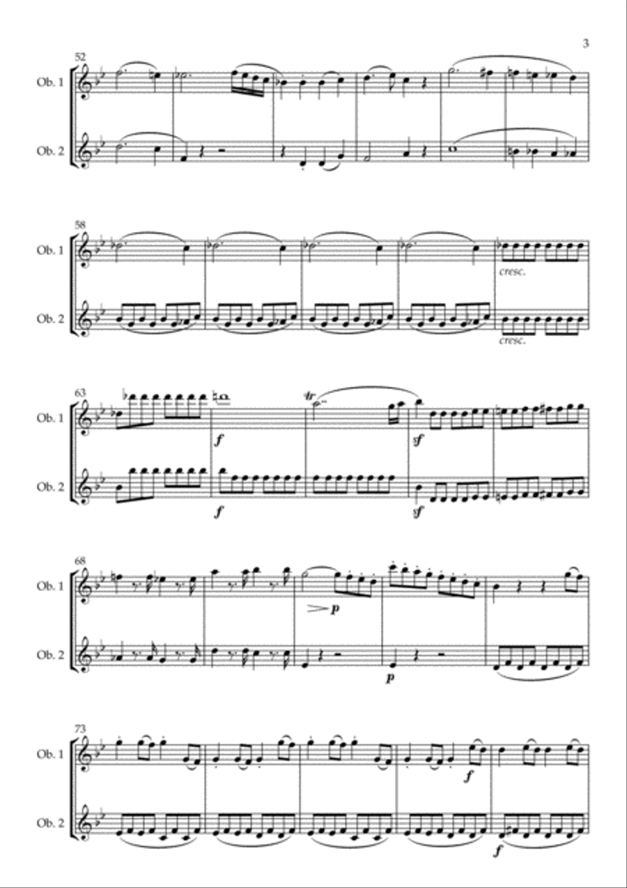 Symphony No. 40 arranged for Oboe Duet Woodwind Duet scores gallery preview page 5